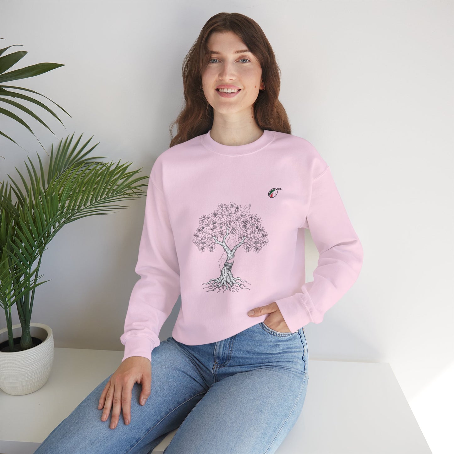 Tree of Life Crewneck Sweatshirt — Minimal Botanical Graphic, Nature Lover Pullover
