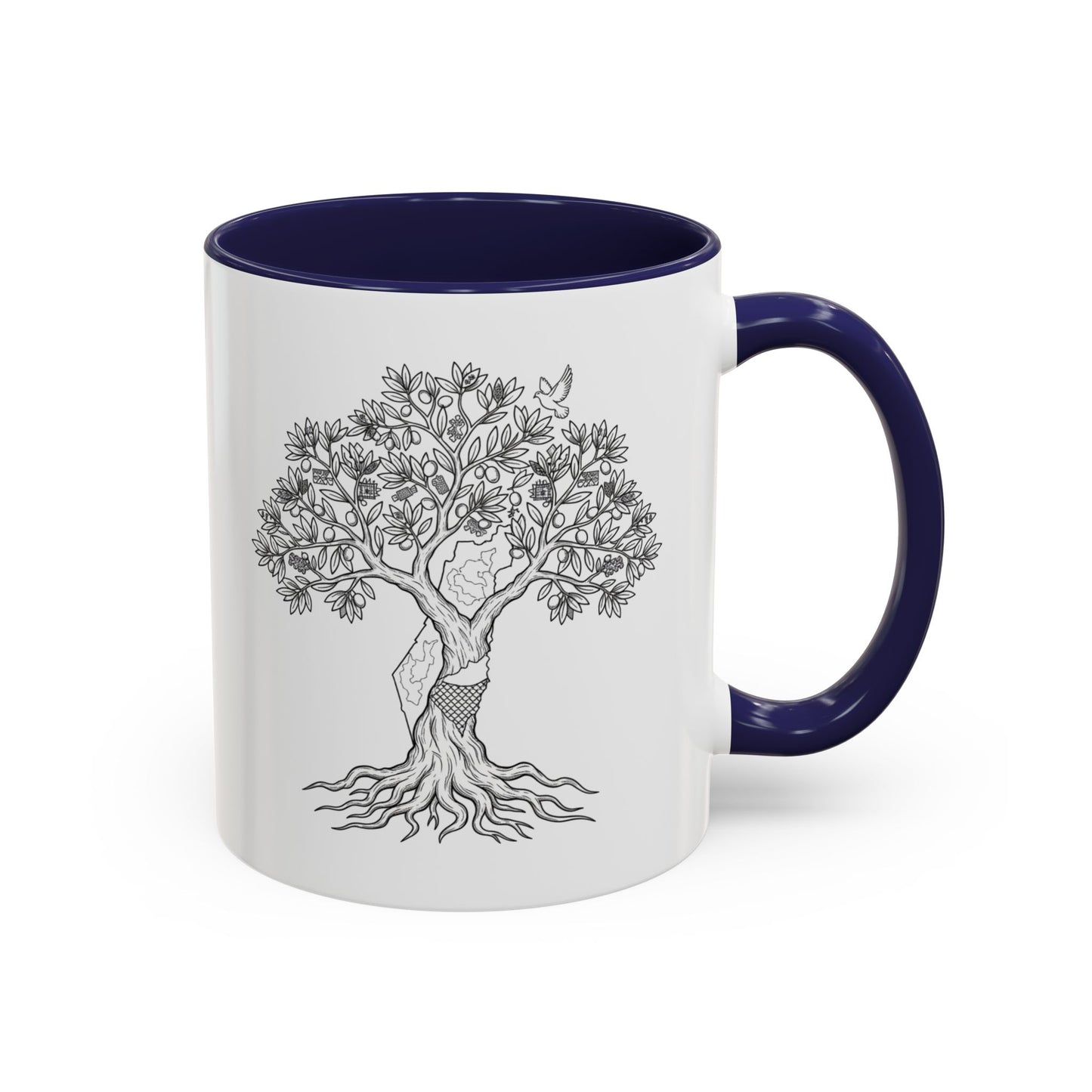 Tree of Life Accent Coffee Mug – Black Handle 11/15oz