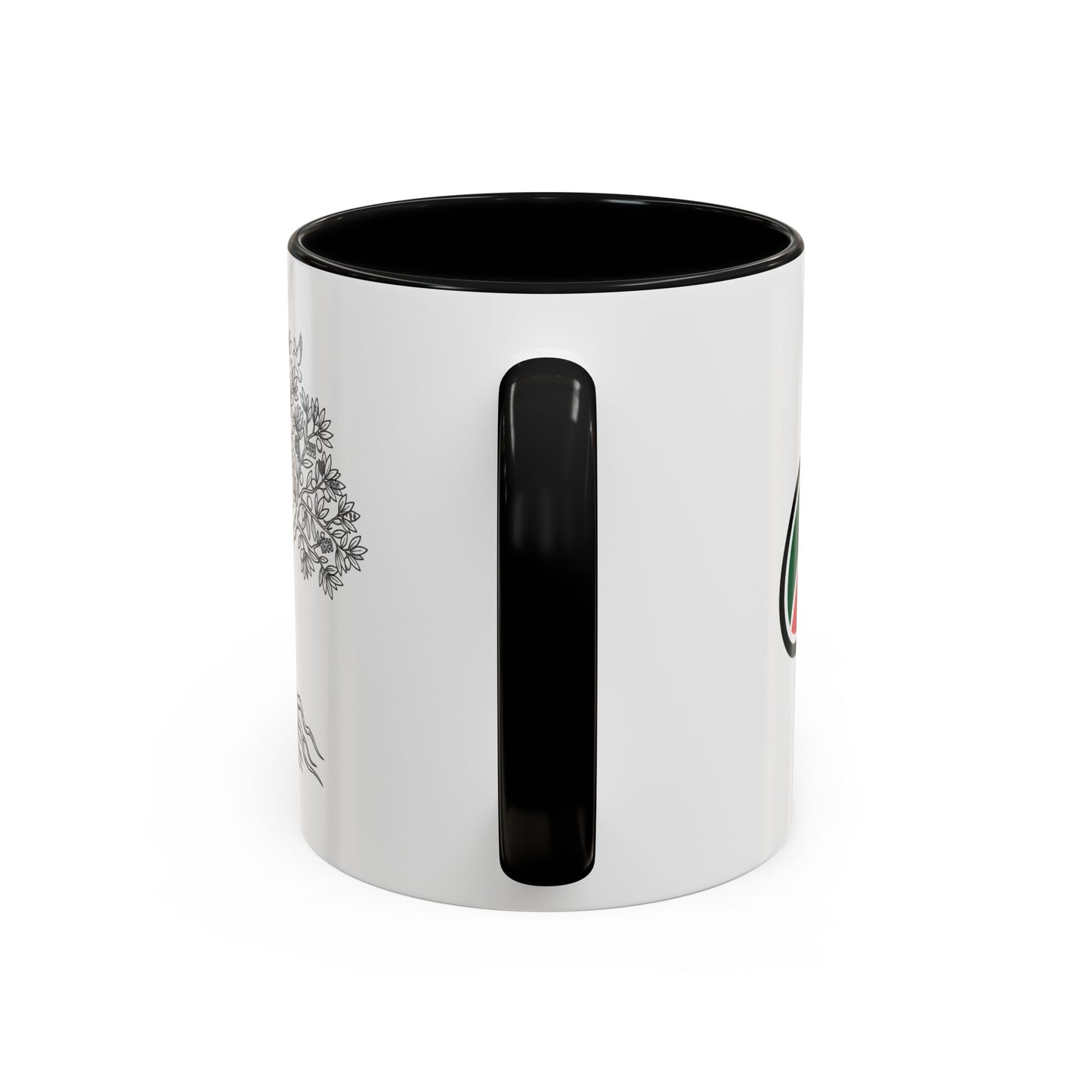 Tree of Life Accent Coffee Mug – Black Handle 11/15oz