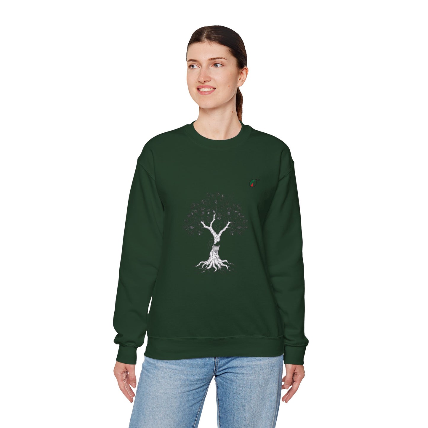 Tree of Life Crewneck Sweatshirt — Minimal Botanical Graphic, Nature Lover Pullover