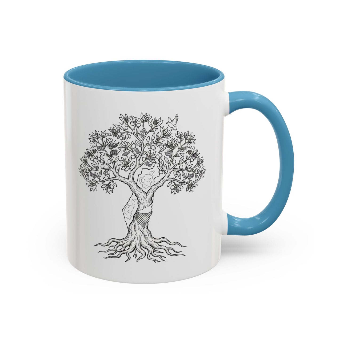 Tree of Life Accent Coffee Mug – Black Handle 11/15oz